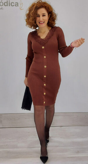 Vestido Ademán Marrón