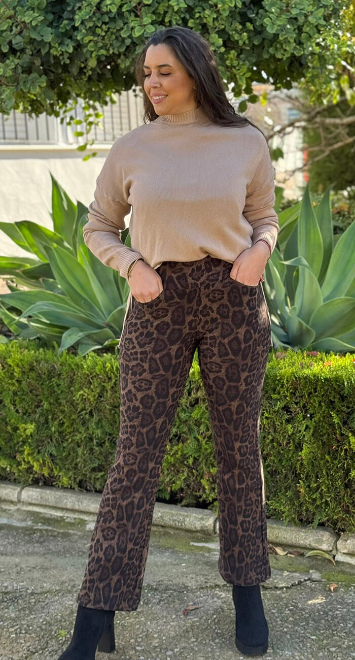 Malla Print Kentia Marrón Oscuro