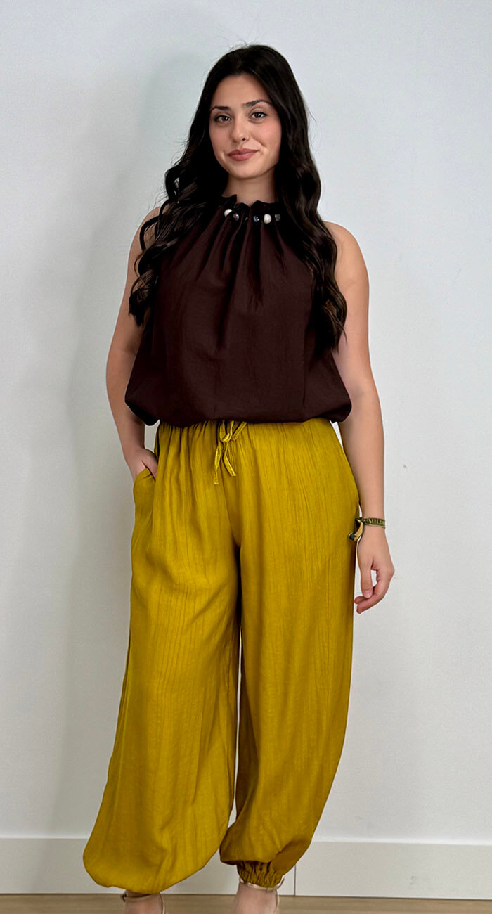 PANTALÓN BÁRBARA MOSTAZA