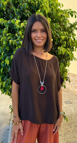 BLUSA MAGNOLIA CHOCOLATE