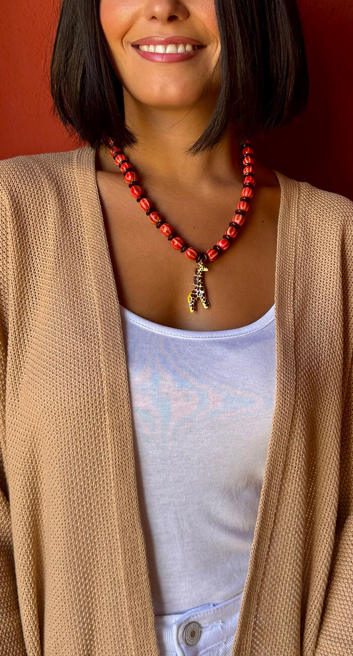 COLLAR JIRAFA ROJO
