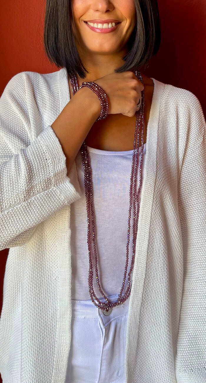 COLLAR Y PULSERA GIA LILA