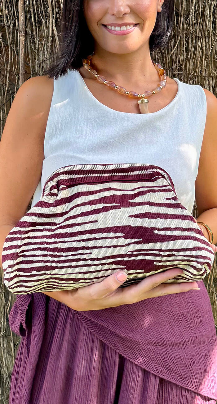 BOLSO ZEBRA BURDEOS
