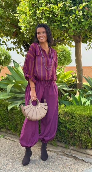 PANTALÓN RASGOS BERENJENA