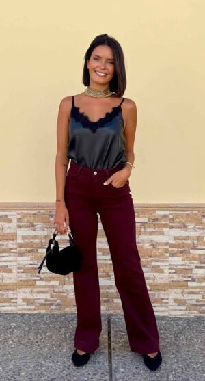 TEJANO WIDE LEG BURDEOS