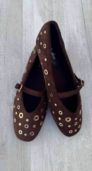 BAILARINA EYELETS MARRÓN