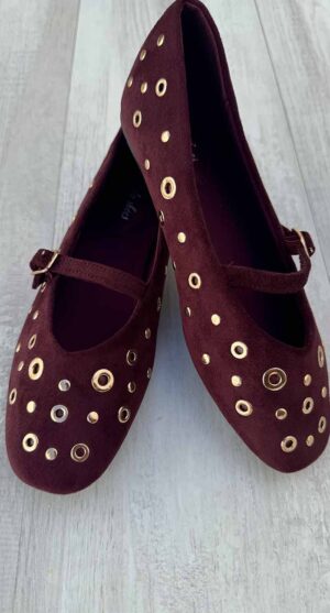 BAILARINA EYELETS BURDEOS
