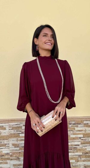 VESTIDO MENORCA BURDEOS