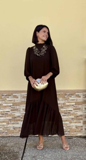 VESTIDO MENORCA CHOCOLATE