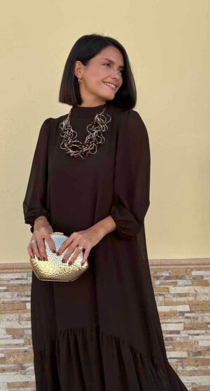 VESTIDO MENORCA CHOCOLATE
